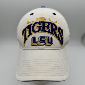 LSU Tigers White Adjustable Hat Top of the World Embroidered Cap Adult